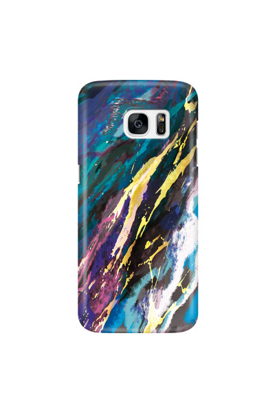 SAMSUNG - Galaxy S7 Edge - 3D Snap Case - Marble Bahama Blue