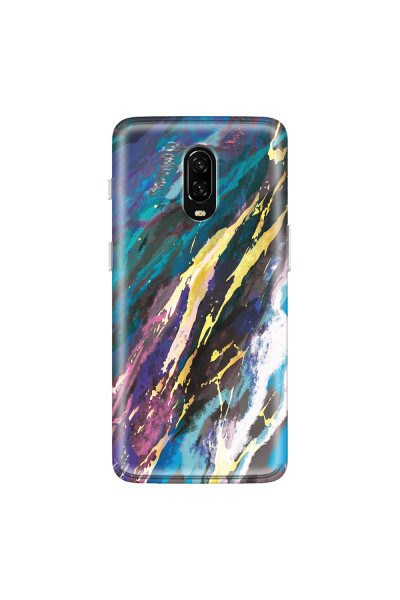 ONEPLUS - OnePlus 6T - Soft Clear Case - Marble Bahama Blue