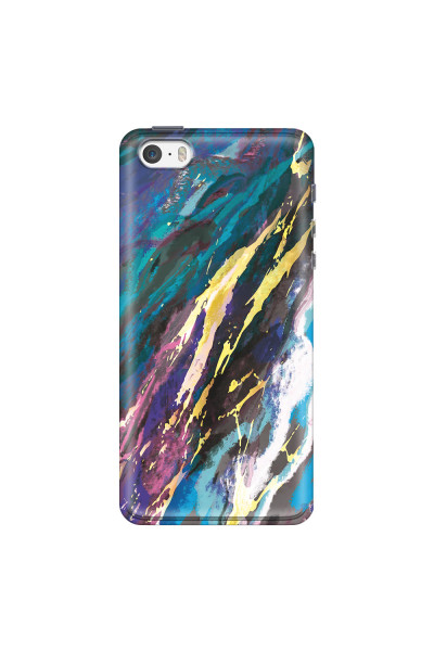 APPLE - iPhone 5S - Soft Clear Case - Marble Bahama Blue