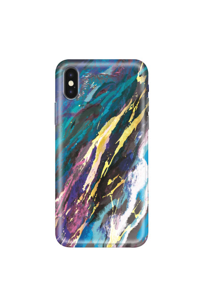 APPLE - iPhone XS Max - Soft Clear Case - Marble Bahama Blue