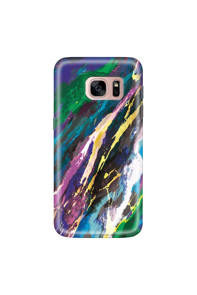 SAMSUNG - Galaxy S7 - Soft Clear Case - Marble Emerald Pearl