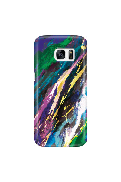 SAMSUNG - Galaxy S7 Edge - 3D Snap Case - Marble Emerald Pearl
