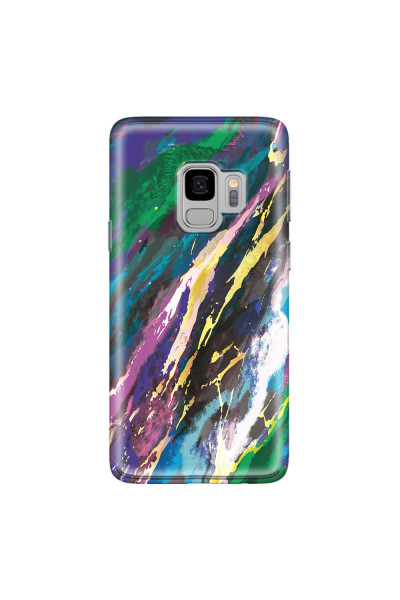 SAMSUNG - Galaxy S9 - Soft Clear Case - Marble Emerald Pearl