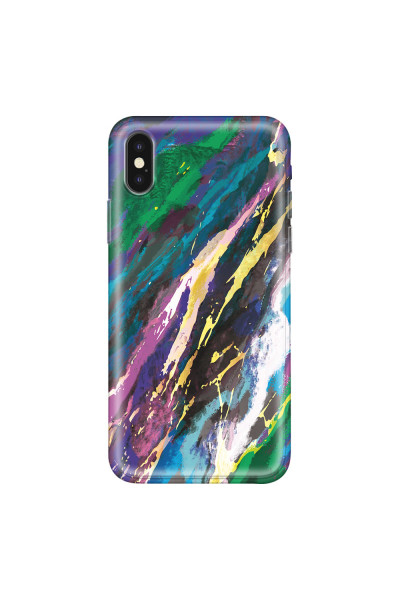 APPLE - iPhone XS Max - Soft Clear Case - Marble Emerald Pearl