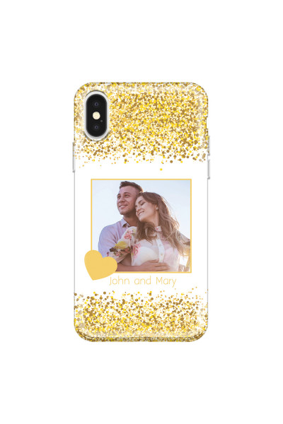 APPLE - iPhone X - Soft Clear Case - Gold Memories