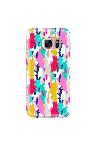 SAMSUNG - Galaxy S7 - Soft Clear Case - Paint Strokes