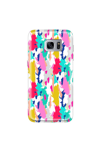 SAMSUNG - Galaxy S7 Edge - Soft Clear Case - Paint Strokes