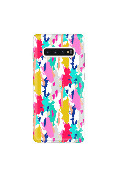 SAMSUNG - Galaxy S10 Plus - Soft Clear Case - Paint Strokes