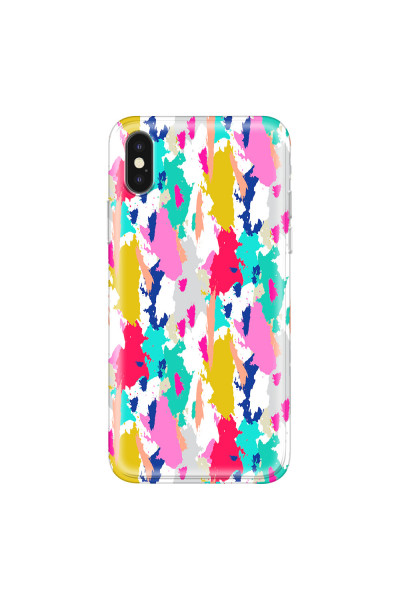 APPLE - iPhone XS Max - Soft Clear Case - Paint Strokes