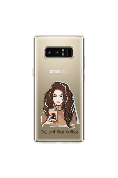 SAMSUNG - Galaxy Note 8 - Soft Clear Case - But First Coffee