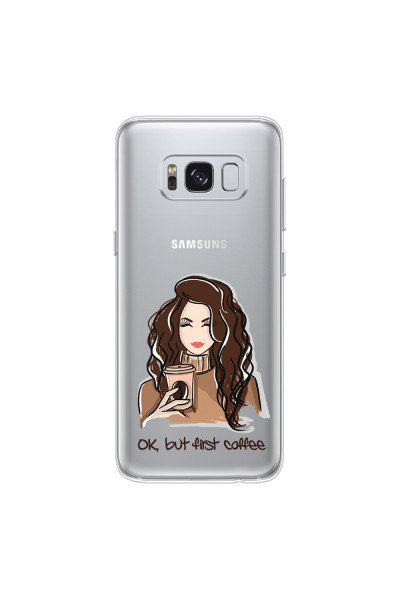 SAMSUNG - Galaxy S8 Plus - Soft Clear Case - But First Coffee
