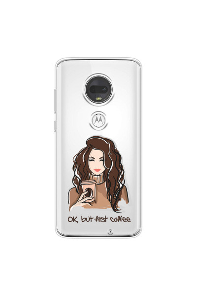 MOTOROLA by LENOVO - Moto G7 - Soft Clear Case - But First Coffee