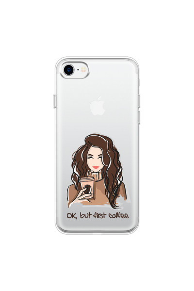APPLE - iPhone 7 - Soft Clear Case - But First Coffee