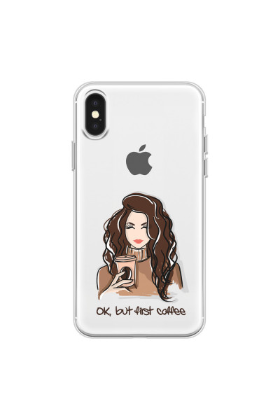 APPLE - iPhone X - Soft Clear Case - But First Coffee