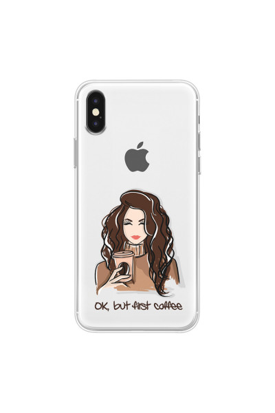 APPLE - iPhone XS Max - Soft Clear Case - But First Coffee