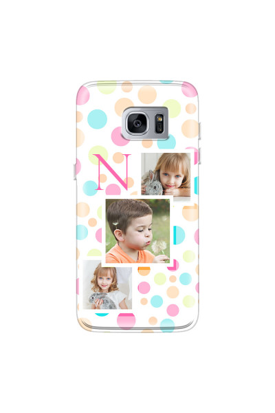 SAMSUNG - Galaxy S7 Edge - Soft Clear Case - Cute Dots Initial