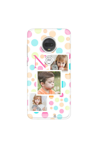 MOTOROLA by LENOVO - Moto G7 - Soft Clear Case - Cute Dots Initial