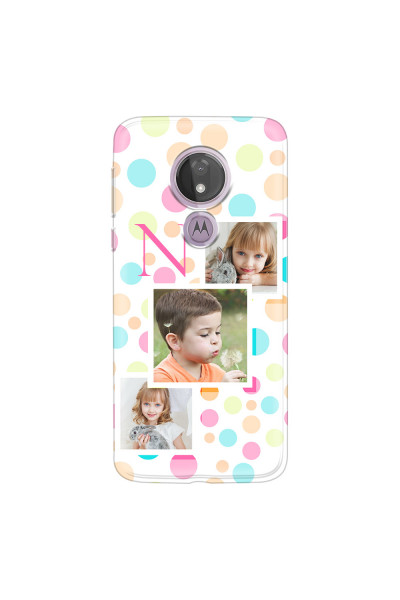 MOTOROLA by LENOVO - Moto G7 Power - Soft Clear Case - Cute Dots Initial