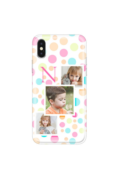APPLE - iPhone XS Max - Soft Clear Case - Cute Dots Initial