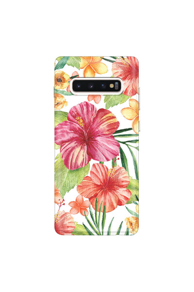 SAMSUNG - Galaxy S10 Plus - Soft Clear Case - Tropical Vibes