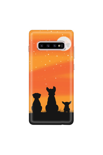 SAMSUNG - Galaxy S10 - Soft Clear Case - Dog's Desire Orange Sky