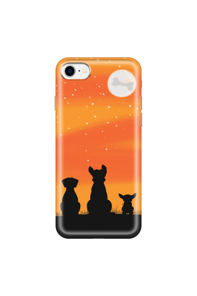 APPLE - iPhone 7 - Soft Clear Case - Dog's Desire Orange Sky