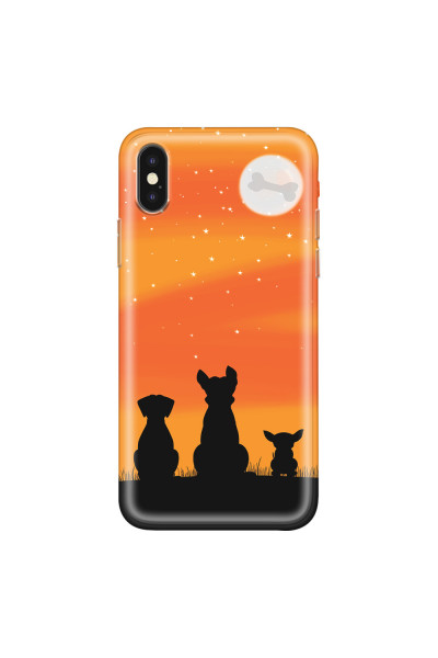 APPLE - iPhone XS Max - Soft Clear Case - Dog's Desire Orange Sky