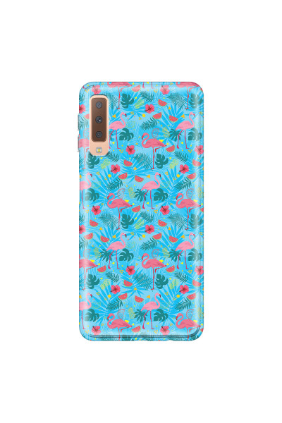 SAMSUNG - Galaxy A7 2018 - Soft Clear Case - Tropical Flamingo IV