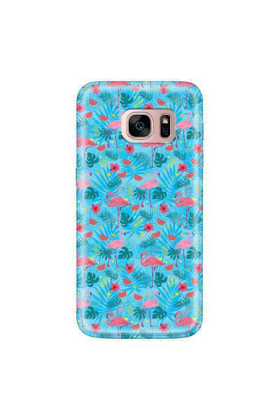 SAMSUNG - Galaxy S7 - Soft Clear Case - Tropical Flamingo IV