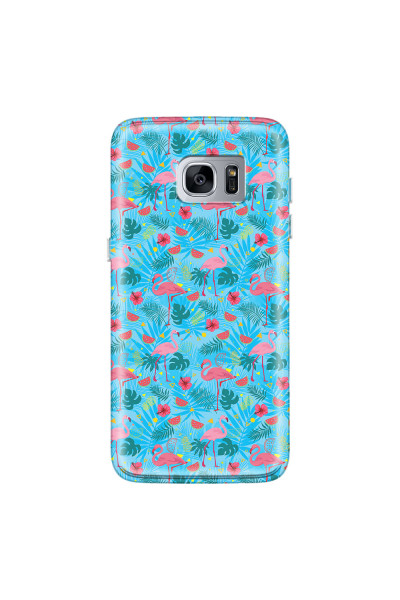 SAMSUNG - Galaxy S7 Edge - Soft Clear Case - Tropical Flamingo IV