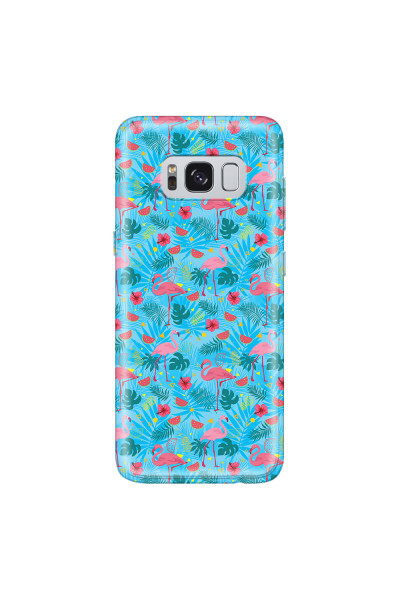 SAMSUNG - Galaxy S8 Plus - Soft Clear Case - Tropical Flamingo IV