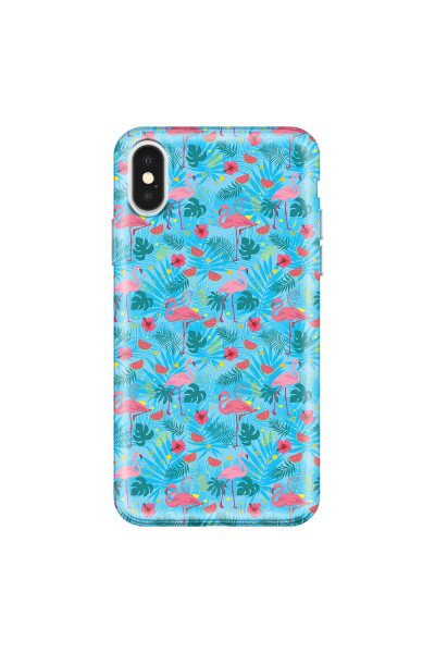 APPLE - iPhone X - Soft Clear Case - Tropical Flamingo IV