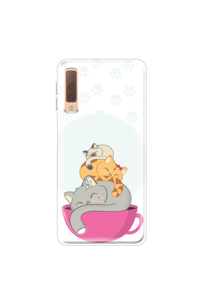 SAMSUNG - Galaxy A7 2018 - Soft Clear Case - Sleep Tight Kitty