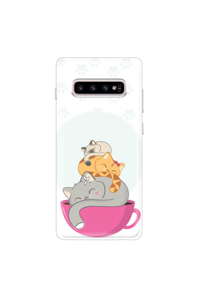 SAMSUNG - Galaxy S10 - Soft Clear Case - Sleep Tight Kitty