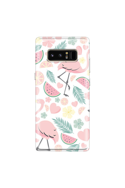 SAMSUNG - Galaxy Note 8 - Soft Clear Case - Tropical Flamingo III