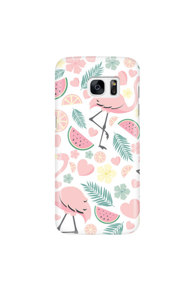 SAMSUNG - Galaxy S7 Edge - 3D Snap Case - Tropical Flamingo III