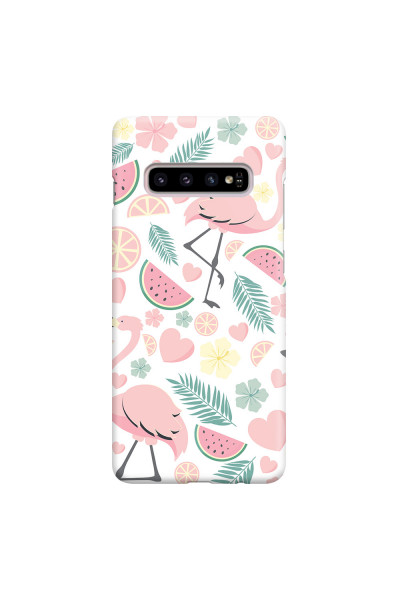 SAMSUNG - Galaxy S10 Plus - 3D Snap Case - Tropical Flamingo III