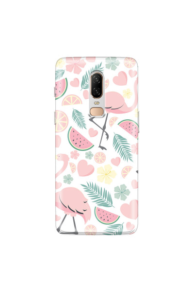ONEPLUS - OnePlus 6 - Soft Clear Case - Tropical Flamingo III