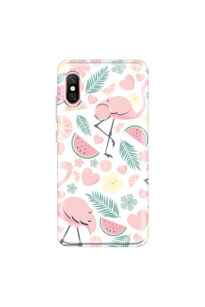 XIAOMI - Redmi Note 6 Pro - Soft Clear Case - Tropical Flamingo III