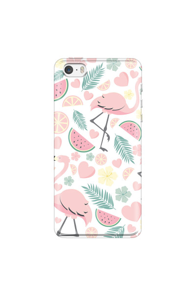 APPLE - iPhone 5S - Soft Clear Case - Tropical Flamingo III