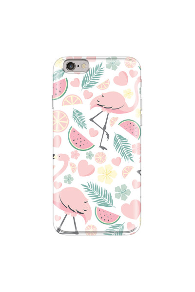 APPLE - iPhone 6S Plus - Soft Clear Case - Tropical Flamingo III