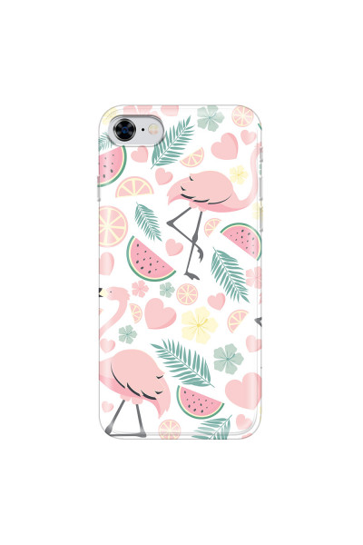 APPLE - iPhone 8 - Soft Clear Case - Tropical Flamingo III