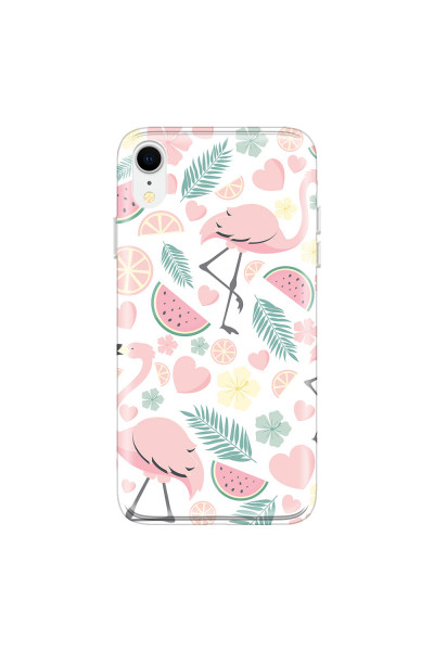 APPLE - iPhone XR - Soft Clear Case - Tropical Flamingo III