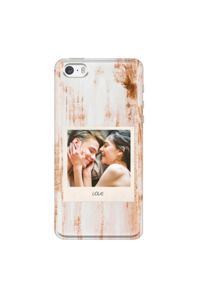 APPLE - iPhone 5S - Soft Clear Case - Wooden Polaroid