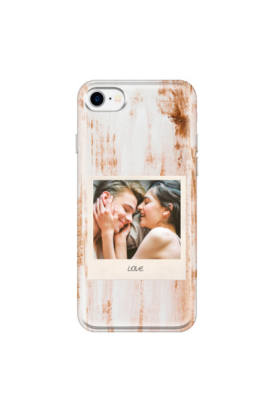 APPLE - iPhone 7 - Soft Clear Case - Wooden Polaroid