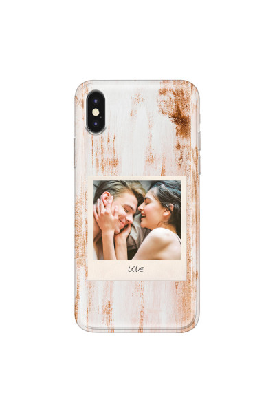 APPLE - iPhone XS Max - Soft Clear Case - Wooden Polaroid
