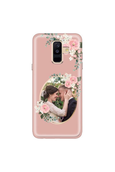 SAMSUNG - Galaxy A6 Plus - Soft Clear Case - Pink Floral Mirror Photo
