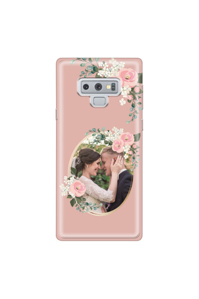 SAMSUNG - Galaxy Note 9 - Soft Clear Case - Pink Floral Mirror Photo
