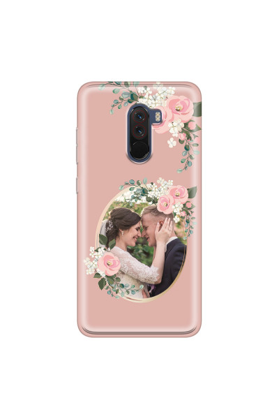 XIAOMI - Pocophone F1 - Soft Clear Case - Pink Floral Mirror Photo