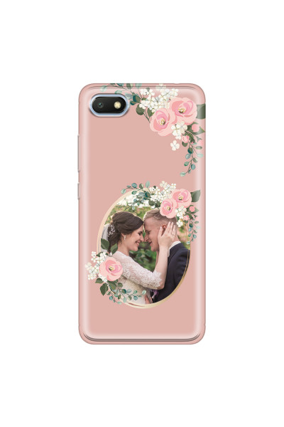 XIAOMI - Redmi 6A - Soft Clear Case - Pink Floral Mirror Photo